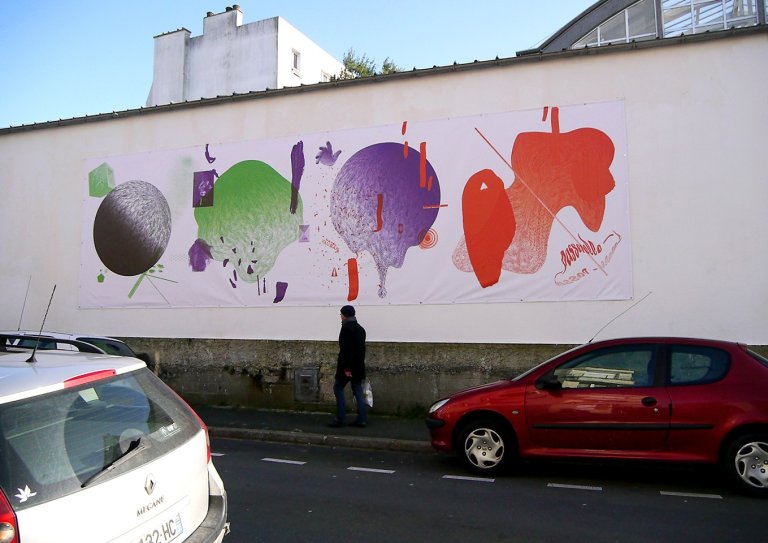 Passerelle, Brest — wall